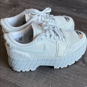 Air Jordan Women's Tan Textured Platform Sneakers